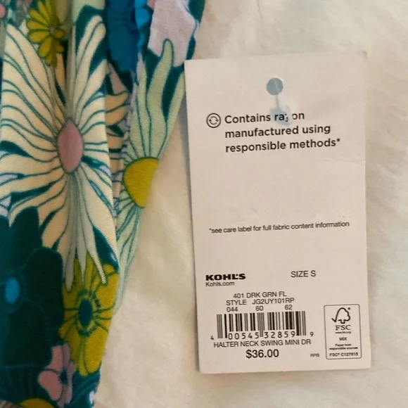 Retro Floral Swing Mini Dress size Small - Picture 7 of 7